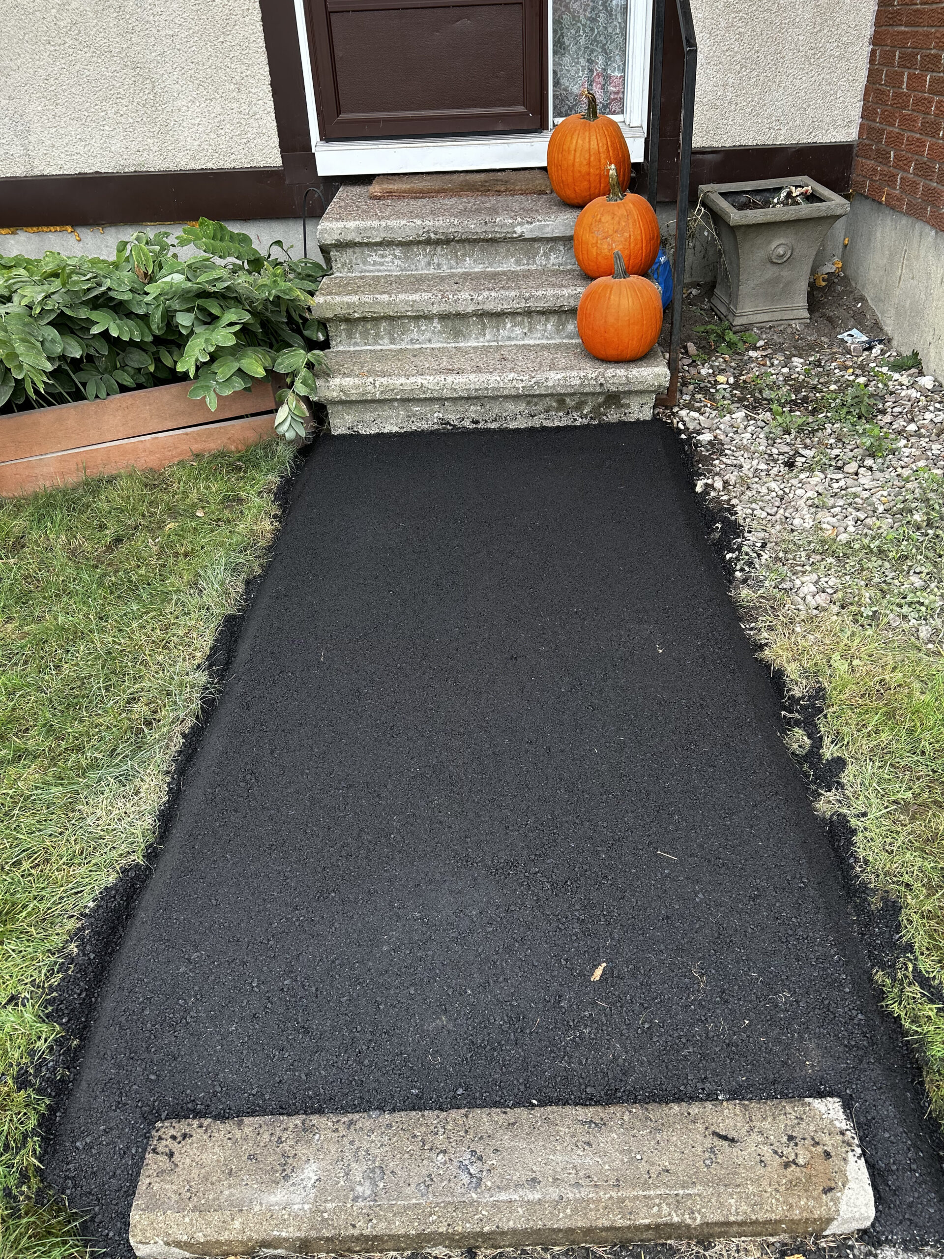 A small pathway leading to front door
